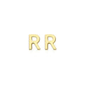 9K Yellow Gold Mini Initial 'R' Stud Earrings