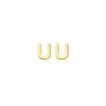 9K Yellow Gold Mini Initial 'U' Stud Earrings