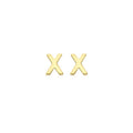 9K Yellow Gold Mini Initial 'X' Stud Earrings