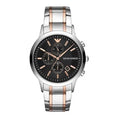 Emporio Armani Renato Chronograph Black Dial Two Tone Steel Strap / AR11165