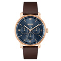 HB1514126 / Hugo Boss Brown Leather Blue Dial Multi-function Men's Watch
