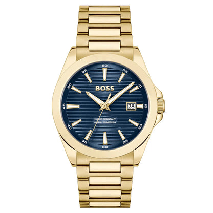 HB1514172/ Hugo Boss Gold Stainless Steel Blue Dial Men's Watch