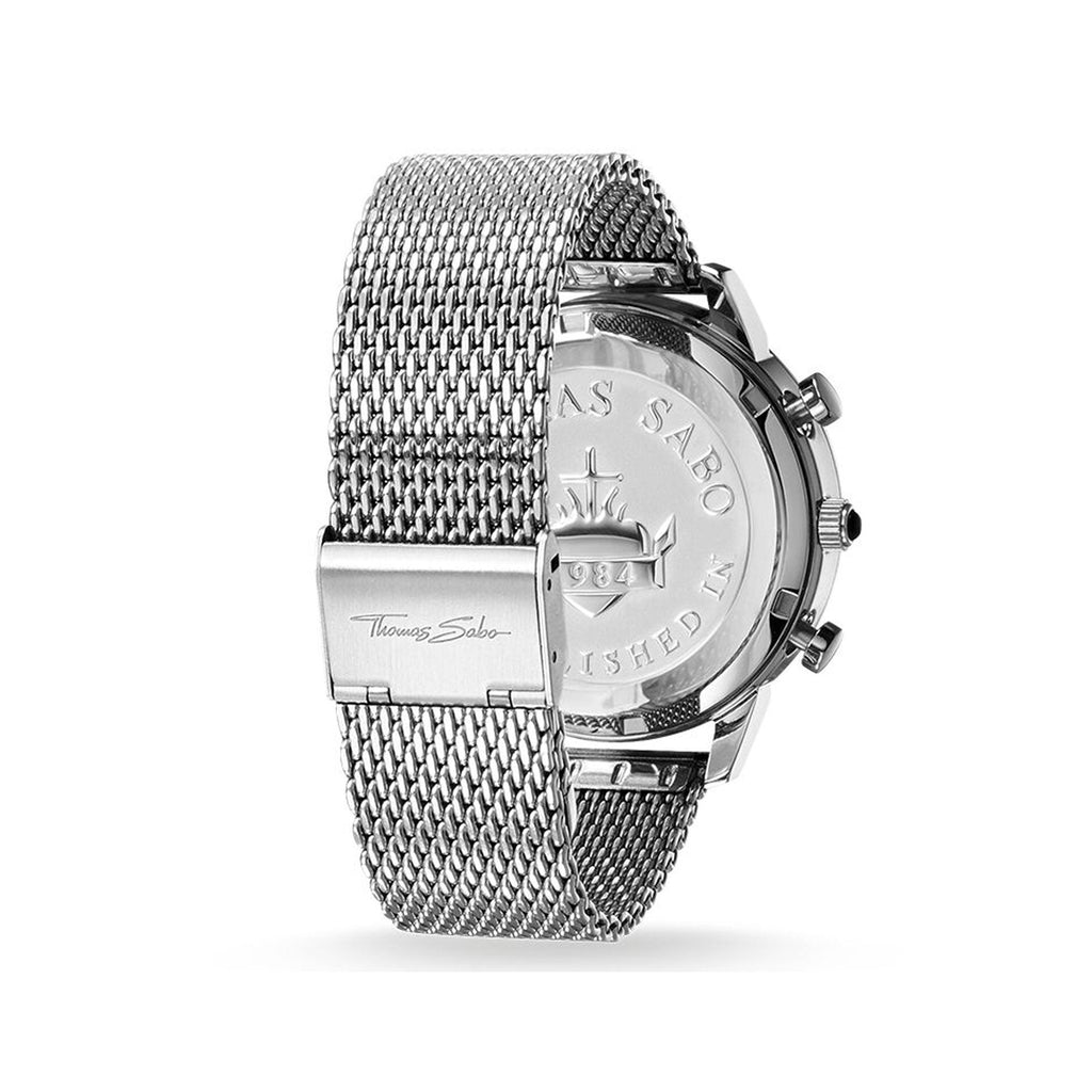 TWA0244/ THOMAS SABO REBEL SPIRIT CHRONO MESH SILVER MENS WATCH