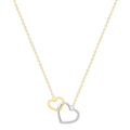 9K Yellow Gold Linked Heart Necklace 43-46cm