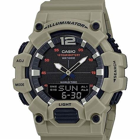 Casio Analog-Digital Combination Watch – Olive Resin Strap / HDC-700-3A3V