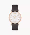Emporio Armani Men's Three-Hand Brown Leather Watch / 11011