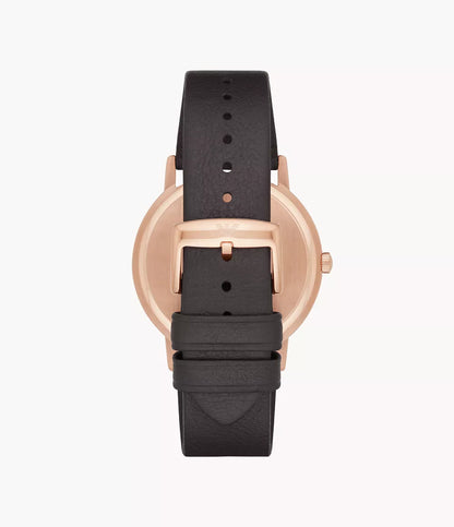 Emporio Armani Men's Three-Hand Brown Leather Watch / 11011