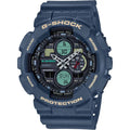 Casio G-Shock Analog-Digital Watch – Navy Blue Resin Strap with Aqua and Beige Accents / GA-140-2ADR