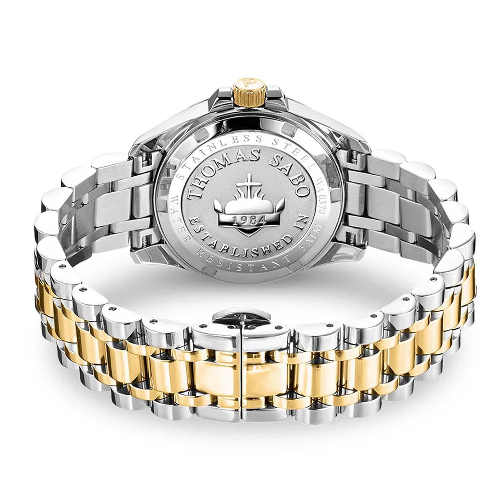 TWA0370/ Thomas Sabo Divine 2-Tone Cubic Zirconia Black Dial Women's Watch