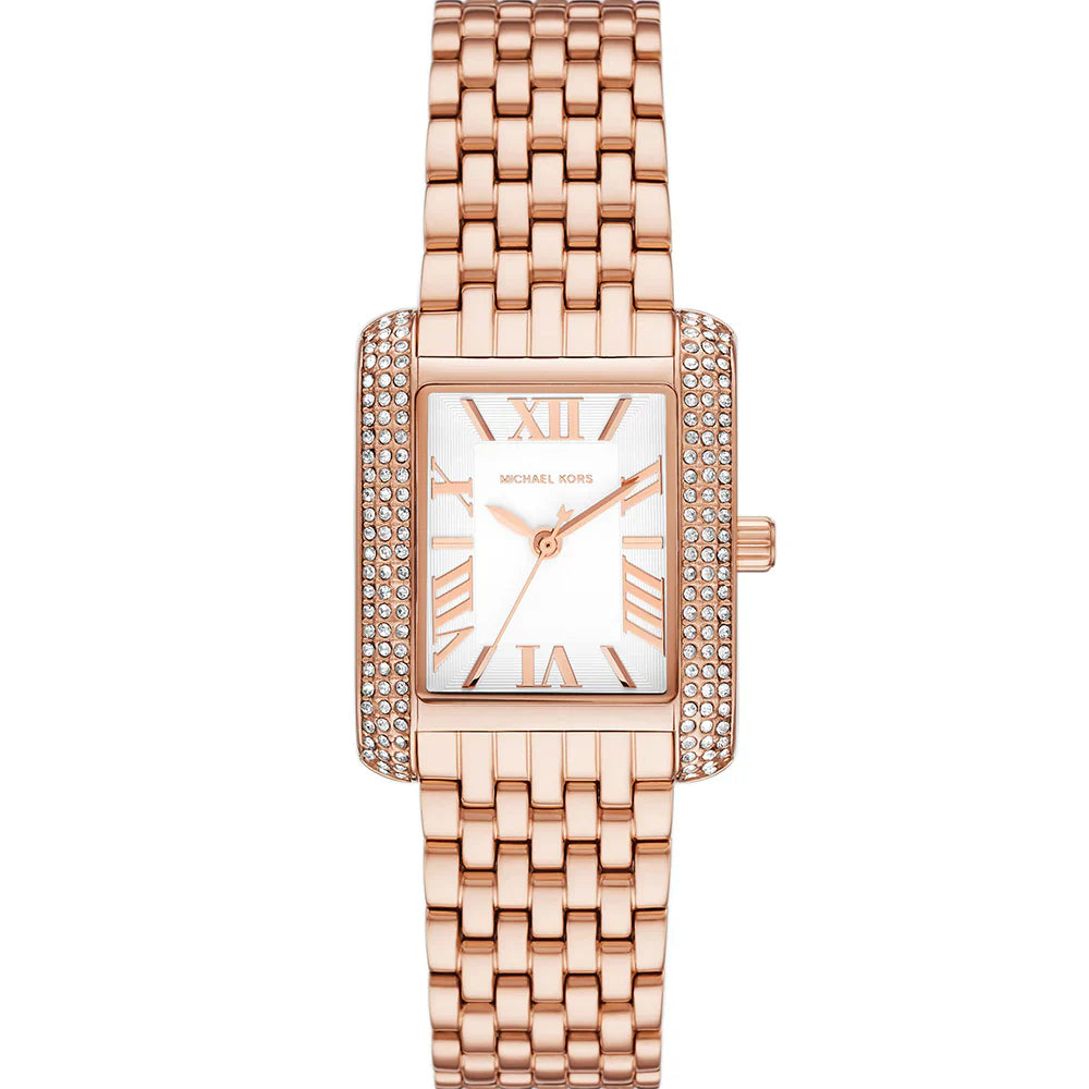 Michael Kors Emery Three Hand Rose Gold Tone Stainless Steel Watch / MK4743