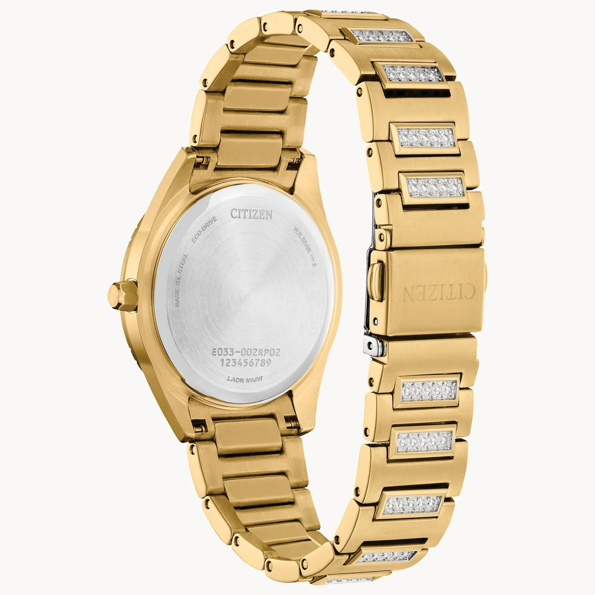 Citizen Eco-Drive Silhouette Crystal – Women's Gold-Tone Watch with Mother-of-Pearl Dial / EM1022-51D