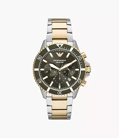 Emporio Armani Chronograph Two-Tone Stainless Steel Watch / AR1182