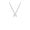9K White Gold 'A' Initial Adjustable Letter Necklace 38/43cm