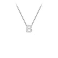 9K White Gold 'B' Initial Adjustable Letter Necklace 38/43cm