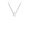 9K White Gold 'E' Initial Adjustable Letter Necklace 38/43cm