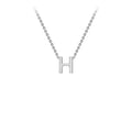 9K White Gold 'H' Initial Adjustable Letter Necklace 38/43cm
