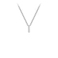 9K White Gold 'I' Initial Adjustable Letter Necklace 38/43cm