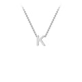 9K White Gold 'K' Initial Adjustable Letter Necklace 38/43cm