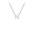 9K White Gold 'N' Initial Adjustable Letter Necklace 38/43cm