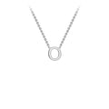 9K White Gold 'O' Initial Adjustable Letter Necklace 38/43cm