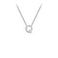 9K White Gold 'Q' Initial Adjustable Letter Necklace 38/43cm