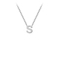 9K White Gold 'S' Initial Adjustable Letter Necklace 38/43cm