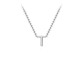 9K White Gold 'T' Initial Adjustable Letter Necklace 38/43cm