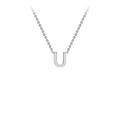 9K White Gold 'U' Initial Adjustable Letter Necklace 38/43cm