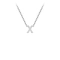 9K White Gold 'X' Initial Adjustable Letter Necklace 38/43cm