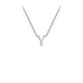 9K White Gold 'Y' Initial Adjustable Letter Necklace 38/43cm