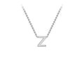 9K White Gold 'Z' Initial Adjustable Letter Necklace 38/43cm