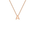 9K Rose Gold 'A' Initial Adjustable Letter Necklace 38/43cm