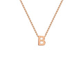 9K Rose Gold 'B' Initial Adjustable Letter Necklace 38/43cm