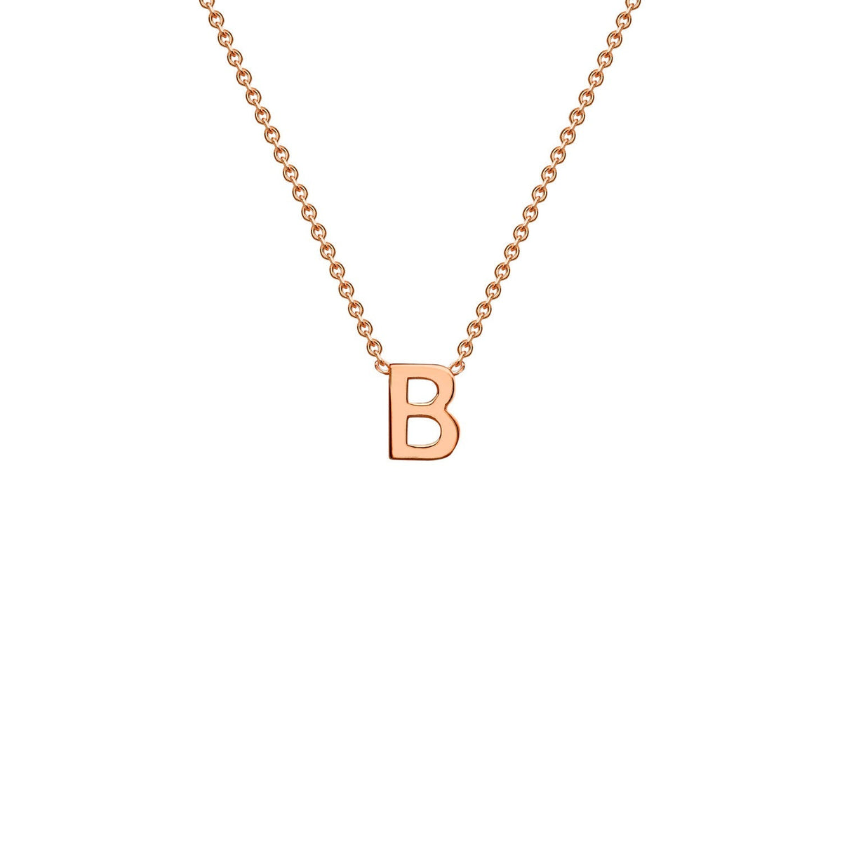 9K Rose Gold 'B' Initial Adjustable Letter Necklace 38/43cm
