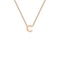 9K Rose Gold 'C' Initial Adjustable Letter Necklace 38/43cm