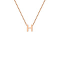 9K Rose Gold 'H' Initial Adjustable Letter Necklace 38/43cm