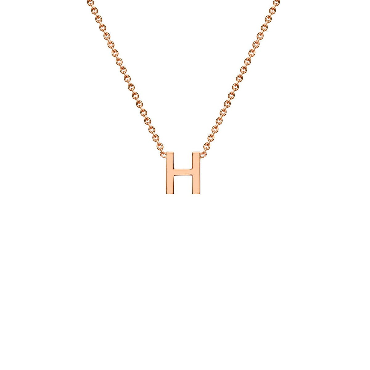 9K Rose Gold 'H' Initial Adjustable Letter Necklace 38/43cm