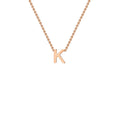 9K Rose Gold 'K' Initial Adjustable Letter Necklace 38/43cm