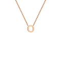 9K Rose Gold 'O' Initial Adjustable Letter Necklace 38/43cm