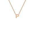 9K Rose Gold 'P' Initial Adjustable Letter Necklace 38/43cm