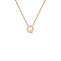9K Rose Gold 'Q' Initial Adjustable Letter Necklace 38/43cm