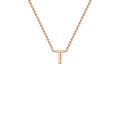 9K Rose Gold 'T' Initial Adjustable Letter Necklace 38/43cm