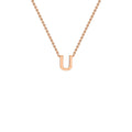 9K Rose Gold 'U' Initial Adjustable Letter Necklace 38/43cm