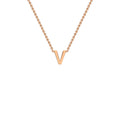 9K Rose Gold 'V' Initial Adjustable Letter Necklace 38/43cm