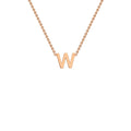 9K Rose Gold 'W' Initial Adjustable Letter Necklace 38/43cm
