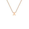 9K Rose Gold 'X' Initial Adjustable Letter Necklace 38/43cm