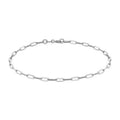 9K White Gold Thin Paper Chain Bracelet 18.5cm