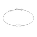 9K White Gold 10mm Disc Adjustable Bracelet 18cm-19cm