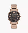 Emporio Armani Three-Hand Date Antique Bronze Stainless Steel Watch / 11413