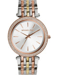 Michael Kors Darci Three Tone Silver/Rose/Gold Stainless Steel Luxury Watch / MK3203